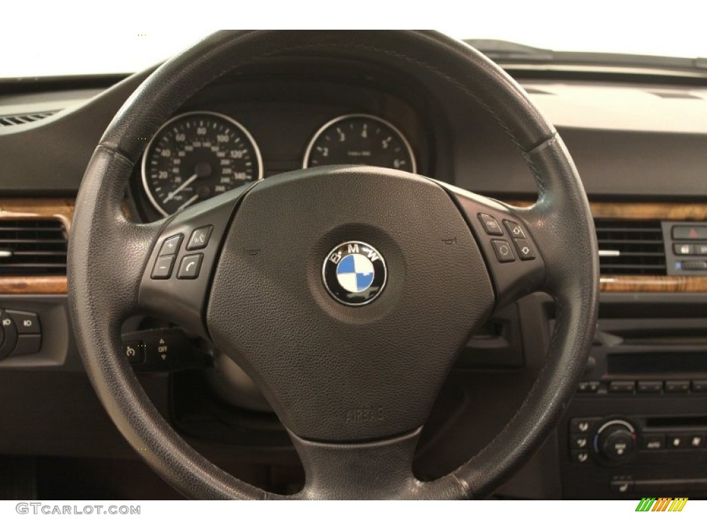 2006 BMW 3 Series 325i Sedan Black Steering Wheel Photo #79121530