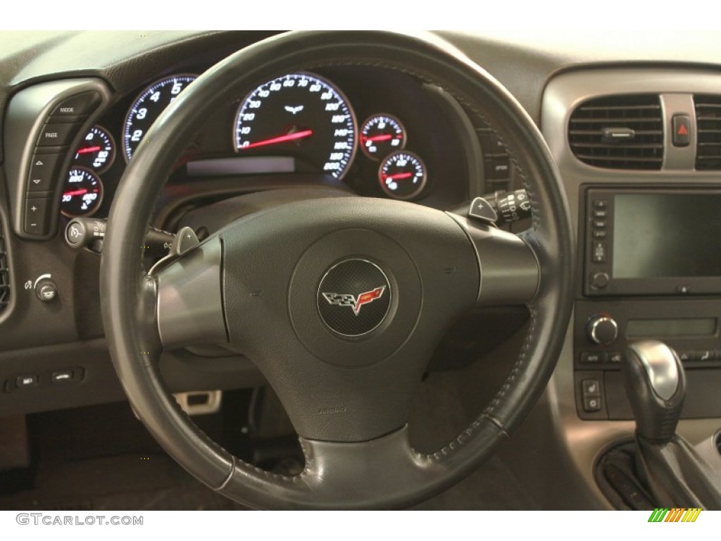 2006 Chevrolet Corvette Coupe Ebony Black Steering Wheel Photo #79121917