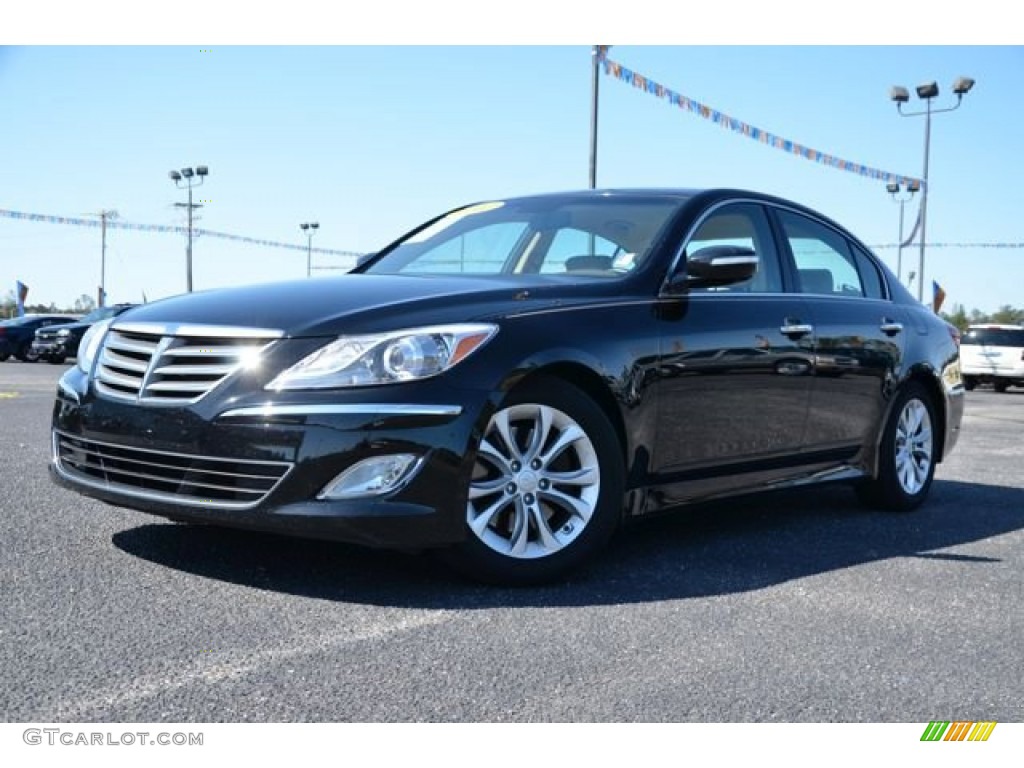 2012 Genesis 3.8 Sedan - Black Noir Pearl / Cashmere photo #1