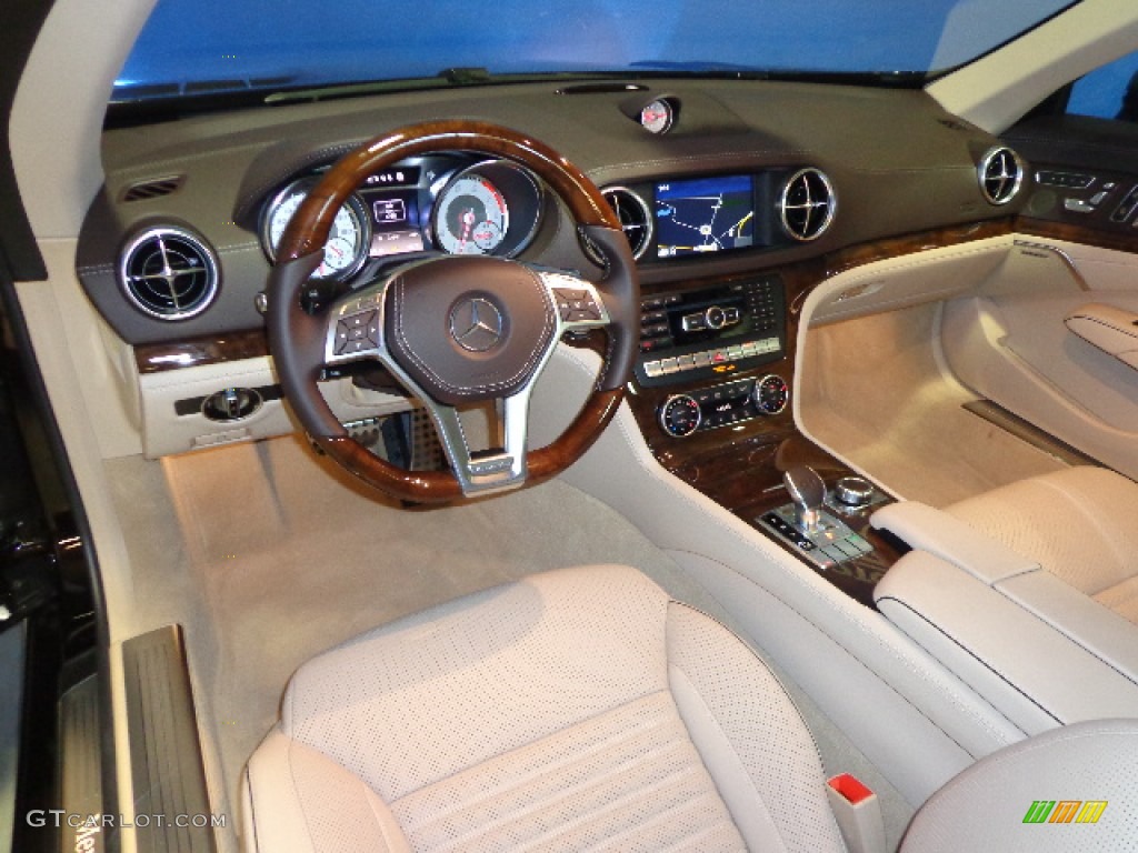 Beige/Brown Interior 2013 Mercedes-Benz SL 550 Roadster Photo #79128324