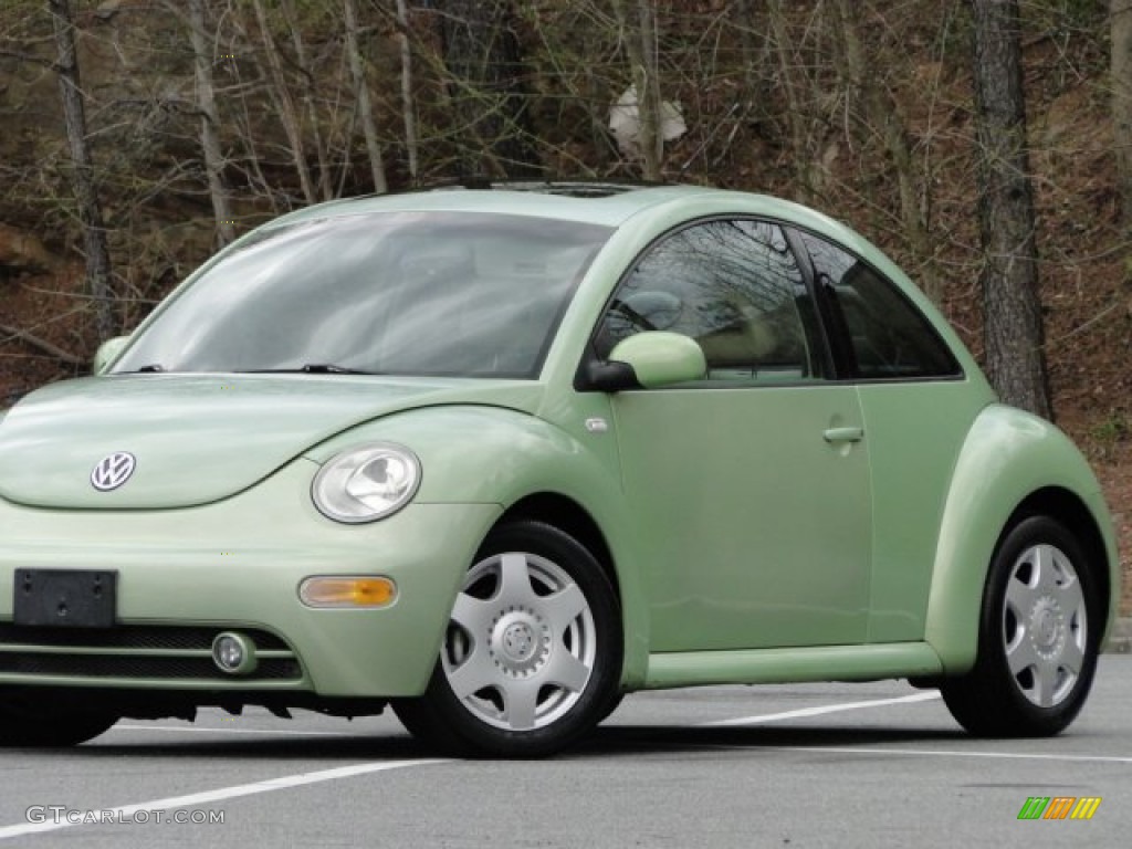 2001 New Beetle GLS Coupe - Cyber Green Metallic / Cream photo #6