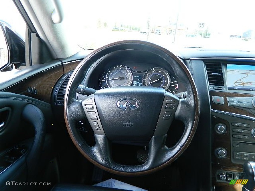 2011 Infiniti QX 56 4WD Graphite Steering Wheel Photo #79130041