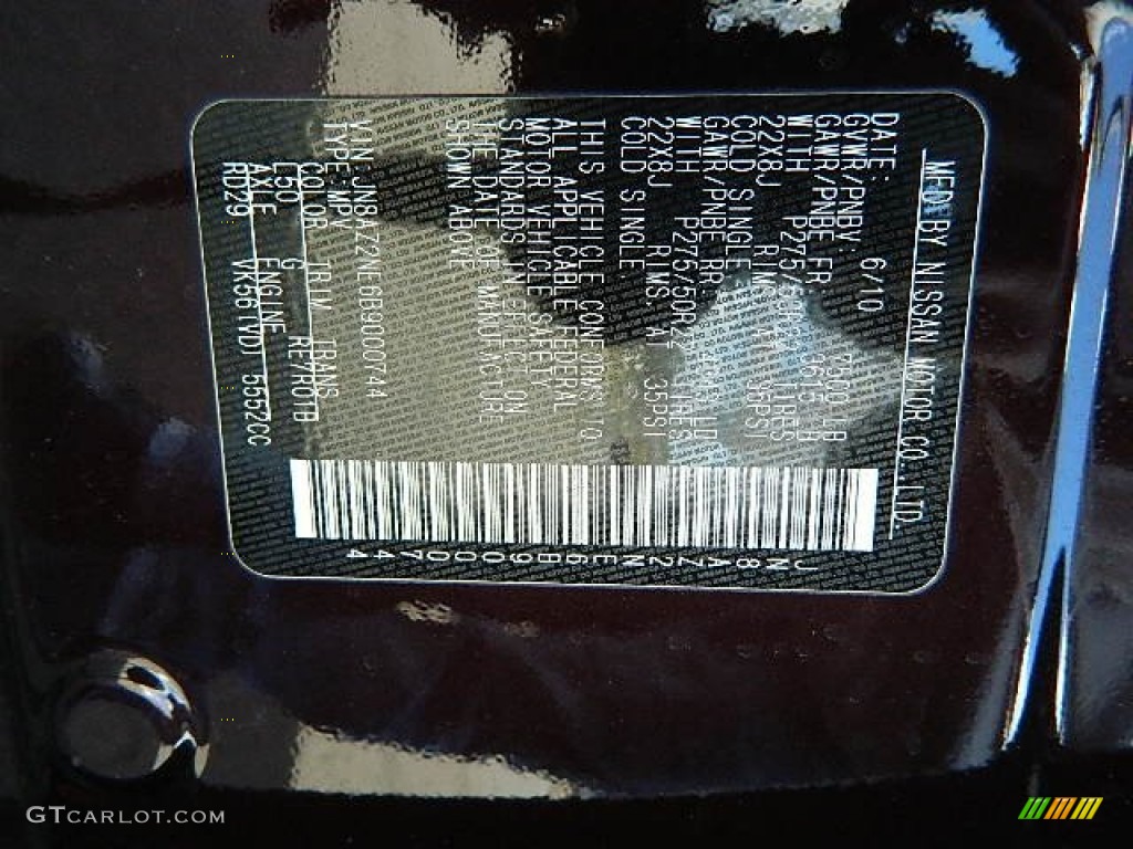 2011 QX Color Code L50 for Dark Currant Photo #79130150