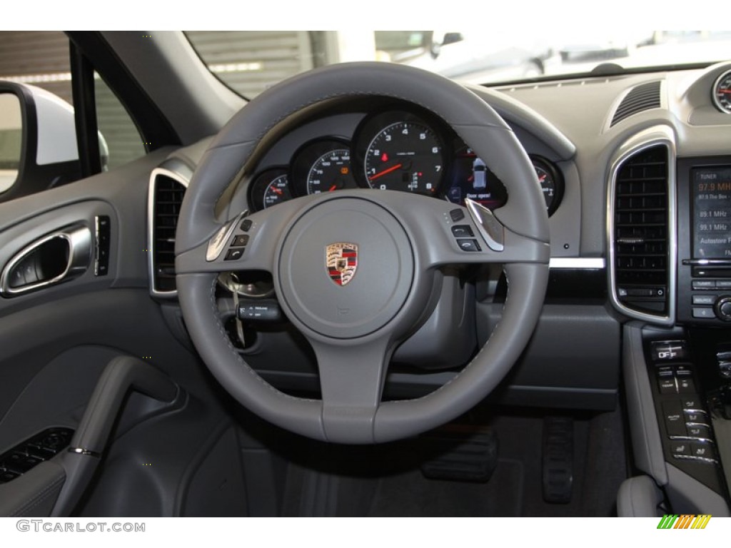 2012 Porsche Cayenne Standard Cayenne Model Platinum Grey Steering Wheel Photo #79133391