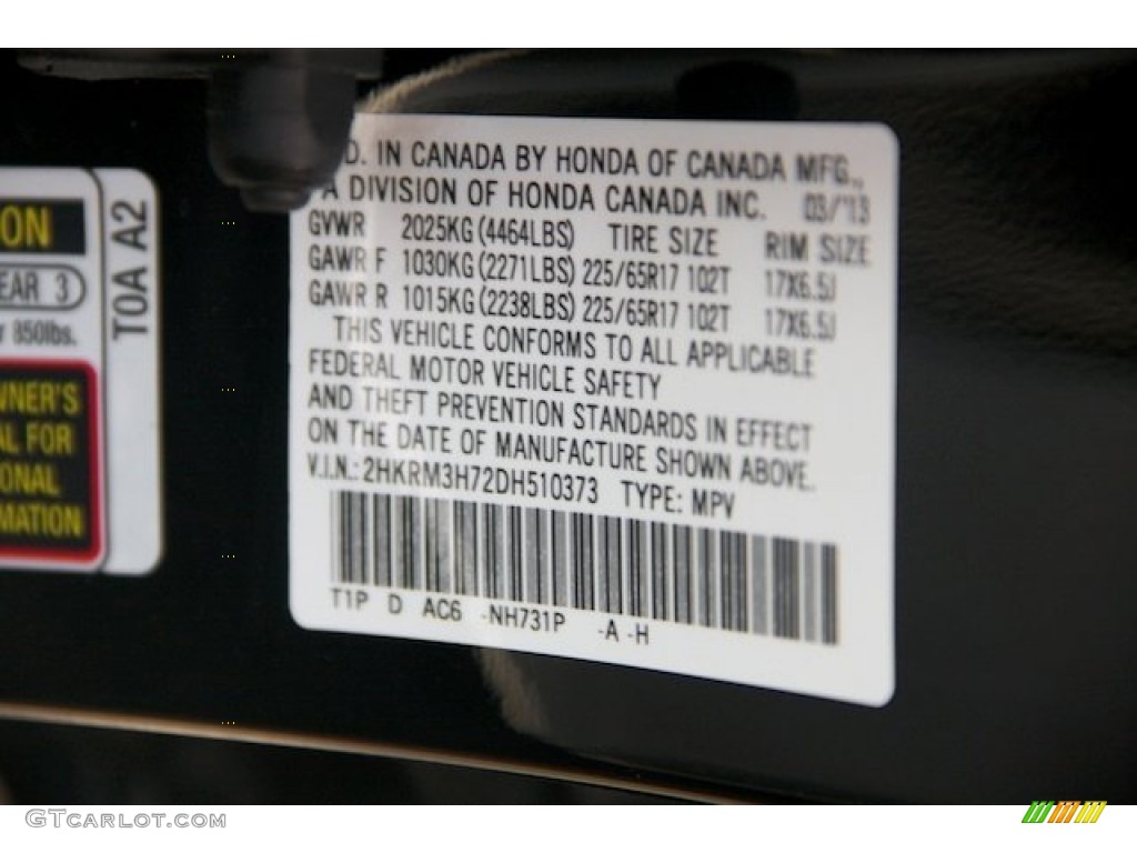 2013 CR-V EX-L - Crystal Black Pearl / Black photo #21