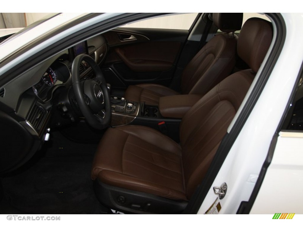 2012 A6 3.0T quattro Sedan - Glacier White Metallic / Nougat Brown photo #17