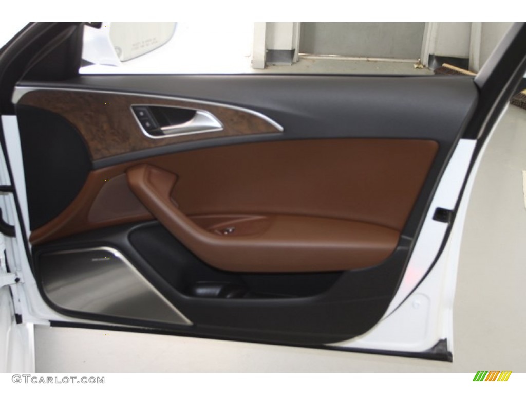 2012 Audi A6 3.0T quattro Sedan Nougat Brown Door Panel Photo #79134807