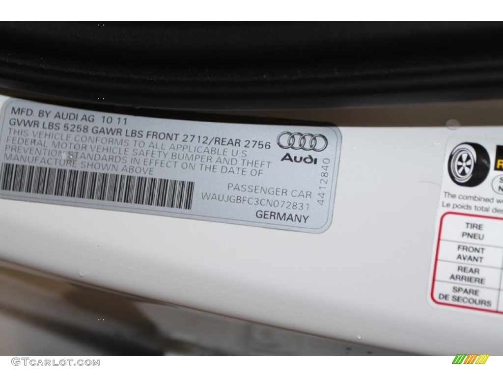 2012 A6 3.0T quattro Sedan - Glacier White Metallic / Nougat Brown photo #61