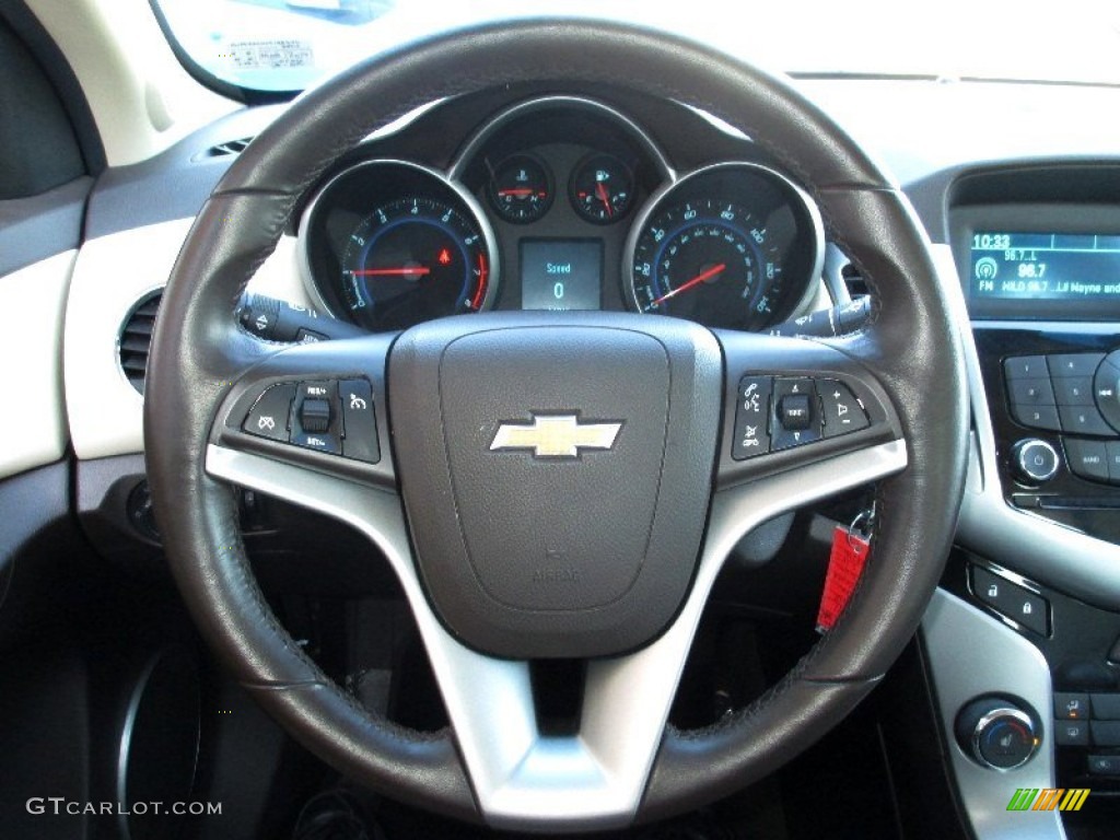 2012 Chevrolet Cruze LT Cocoa/Light Neutral Steering Wheel Photo #79135914