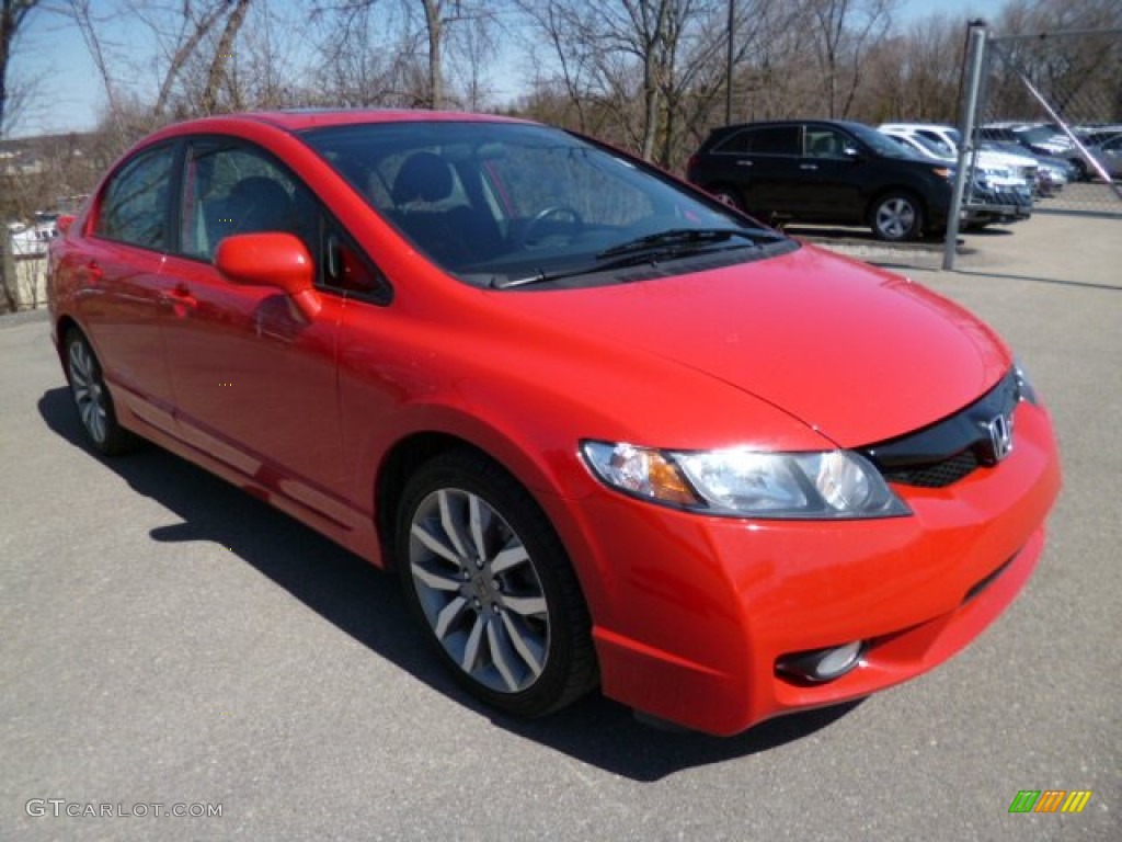 2010 Civic Si Sedan - Rallye Red / Black photo #1