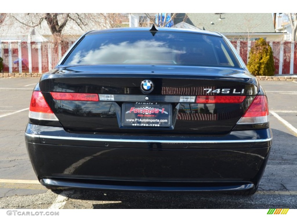 2005 7 Series 745Li Sedan - Black Sapphire Metallic / Black/Black photo #6