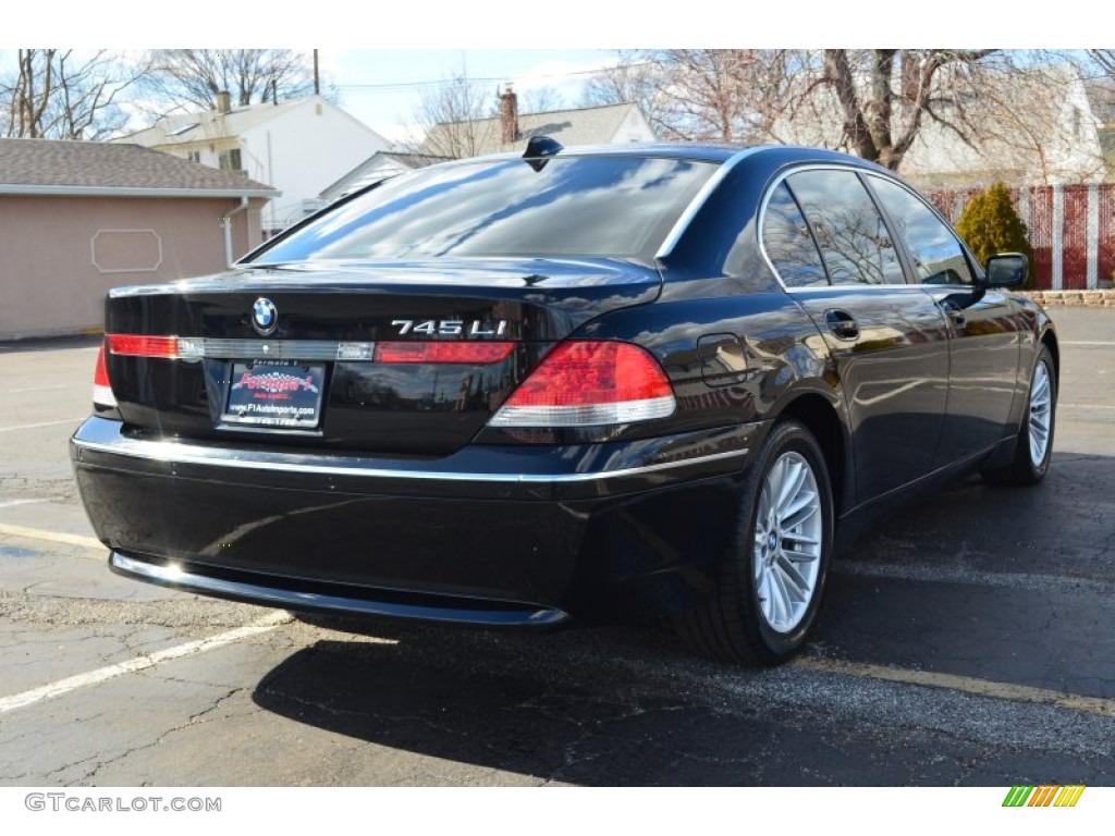 2005 7 Series 745Li Sedan - Black Sapphire Metallic / Black/Black photo #7