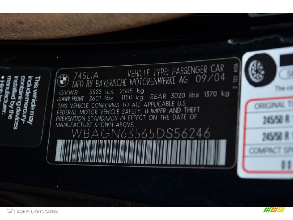 2005 7 Series 745Li Sedan - Black Sapphire Metallic / Black/Black photo #25