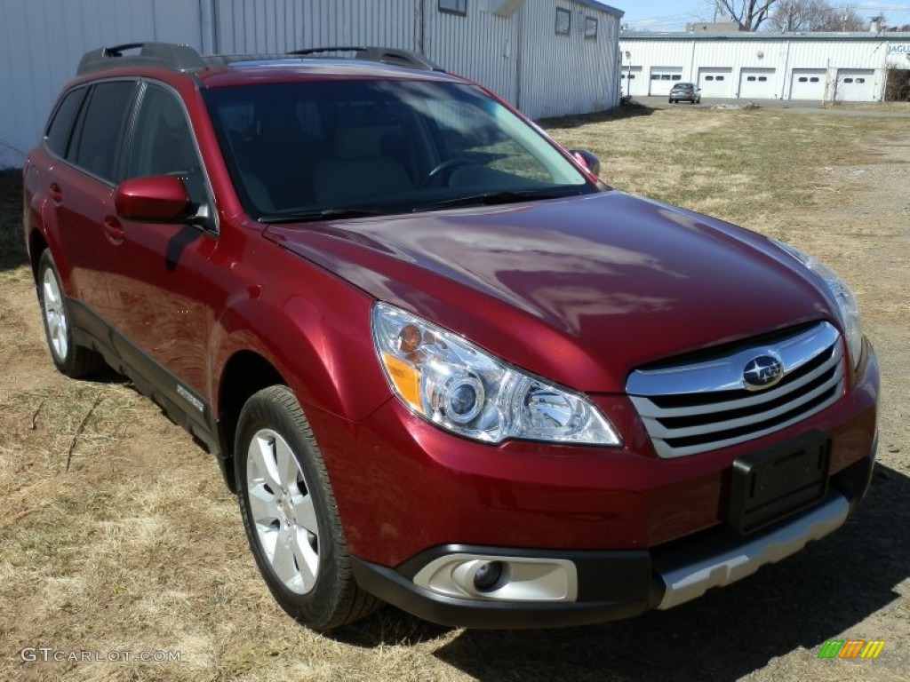 2011 Outback 2.5i Limited Wagon - Ruby Red Pearl / Warm Ivory photo #3