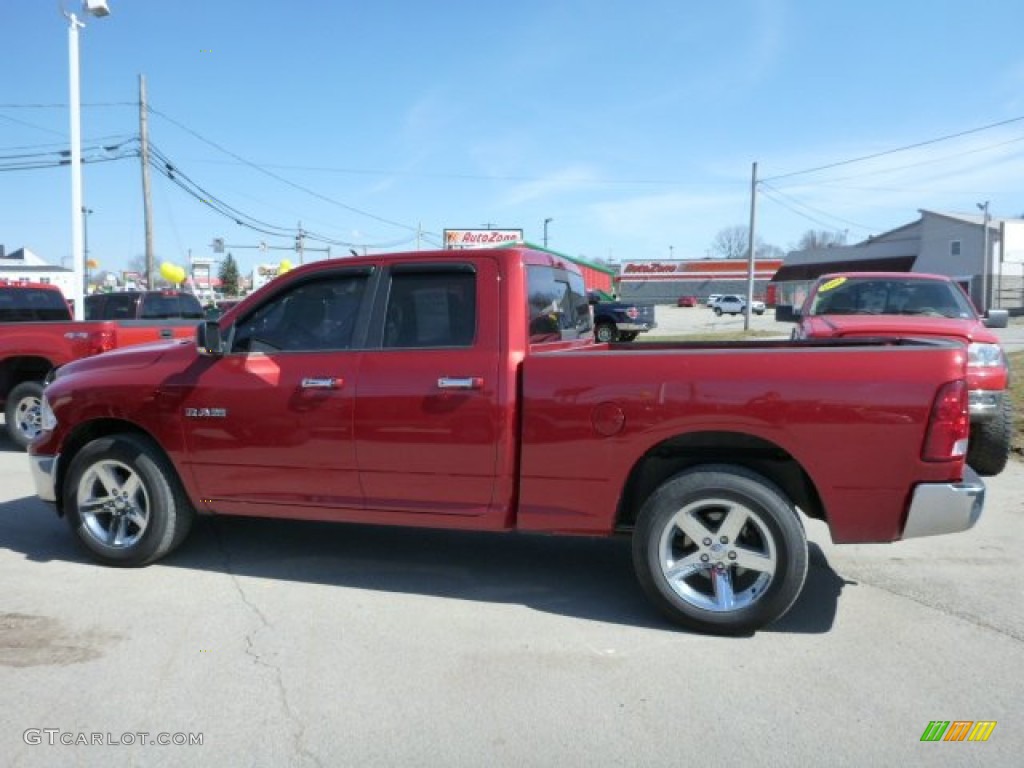 2010 Ram 1500 Big Horn Quad Cab 4x4 - Inferno Red Crystal Pearl / Dark Slate/Medium Graystone photo #2