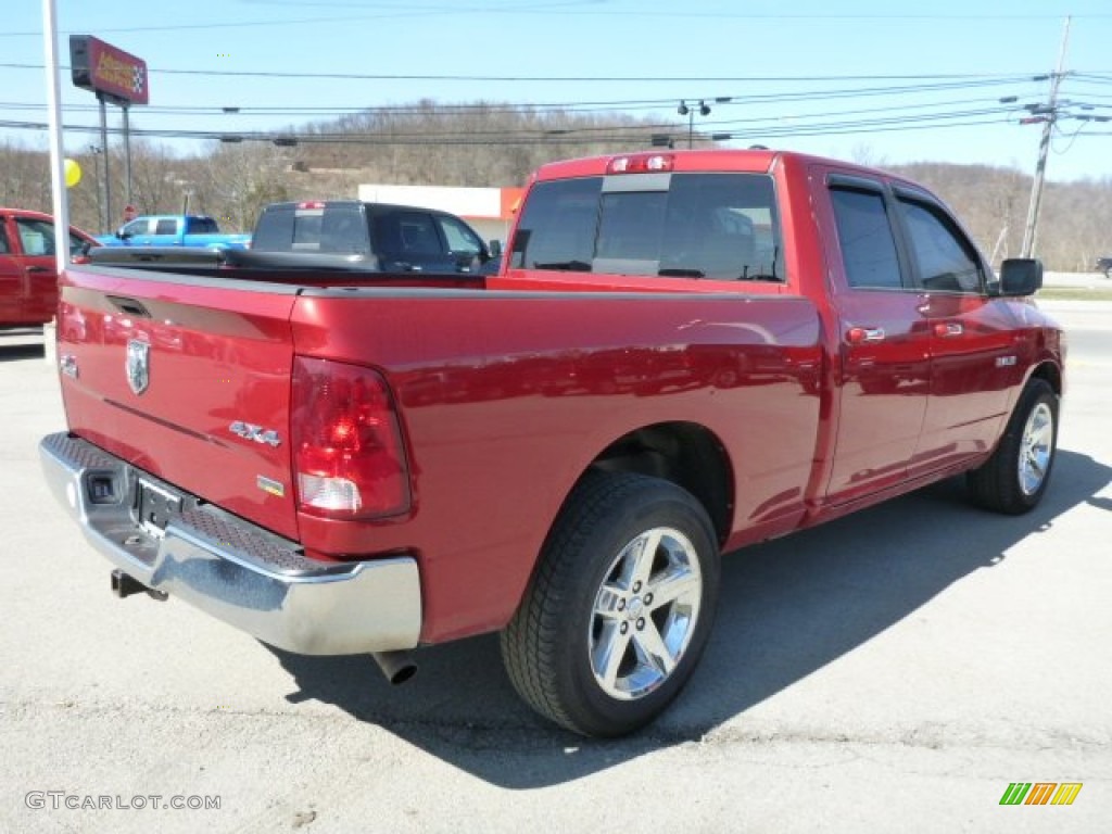 2010 Ram 1500 Big Horn Quad Cab 4x4 - Inferno Red Crystal Pearl / Dark Slate/Medium Graystone photo #6