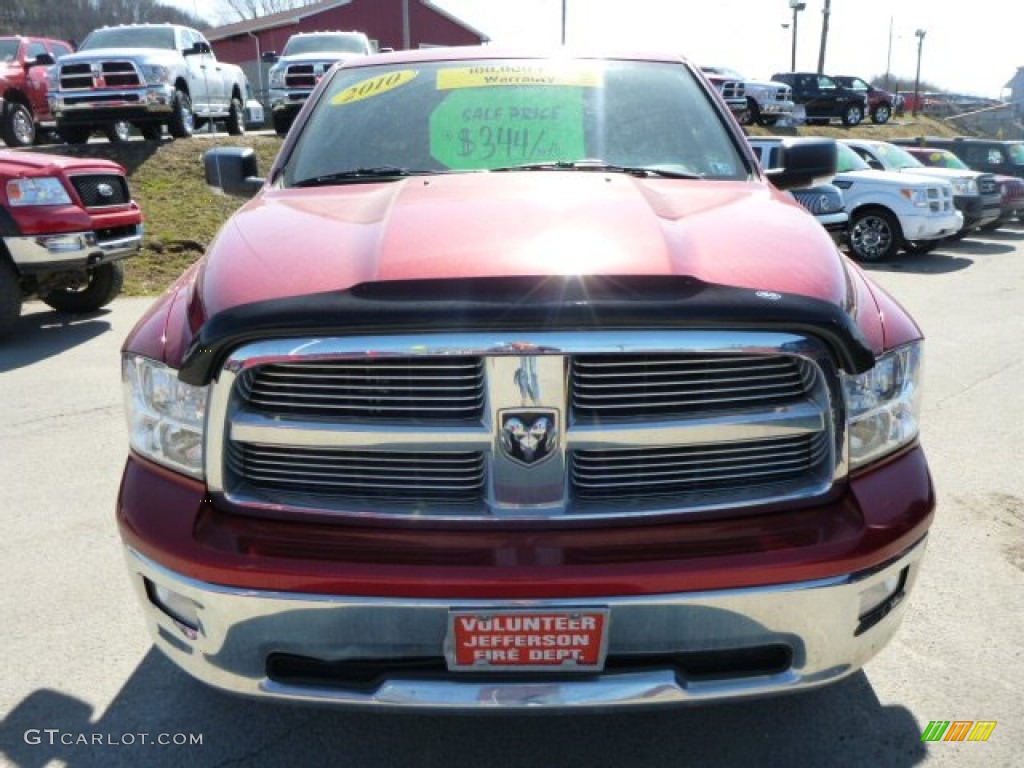 2010 Ram 1500 Big Horn Quad Cab 4x4 - Inferno Red Crystal Pearl / Dark Slate/Medium Graystone photo #9