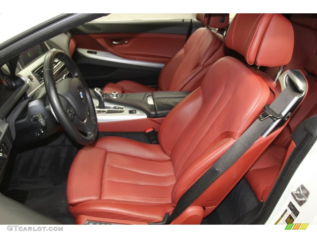 Vermillion Red Nappa Leather Interior 2012 BMW 6 Series 650i Convertible Photo #79145309