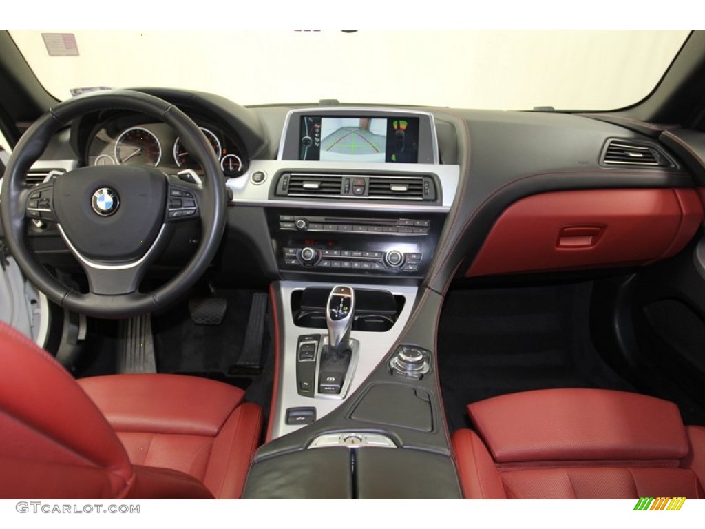 2012 BMW 6 Series 650i Convertible Vermillion Red Nappa Leather Dashboard Photo #79145316