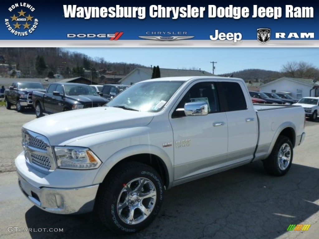 2013 1500 Laramie Quad Cab 4x4 - Bright White / Black photo #1