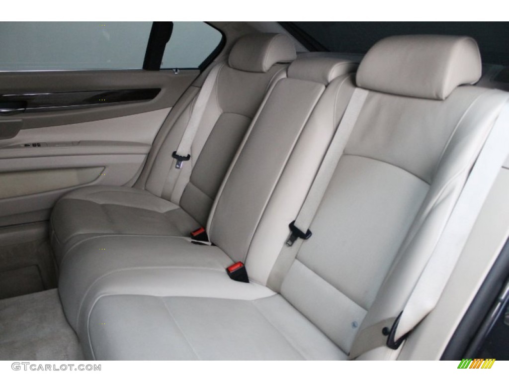 Oyster Nappa Leather Interior 2009 BMW 7 Series 750Li Sedan Photo #79147635