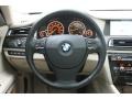 2009 BMW 7 Series Oyster Nappa Leather Interior Steering Wheel Photo