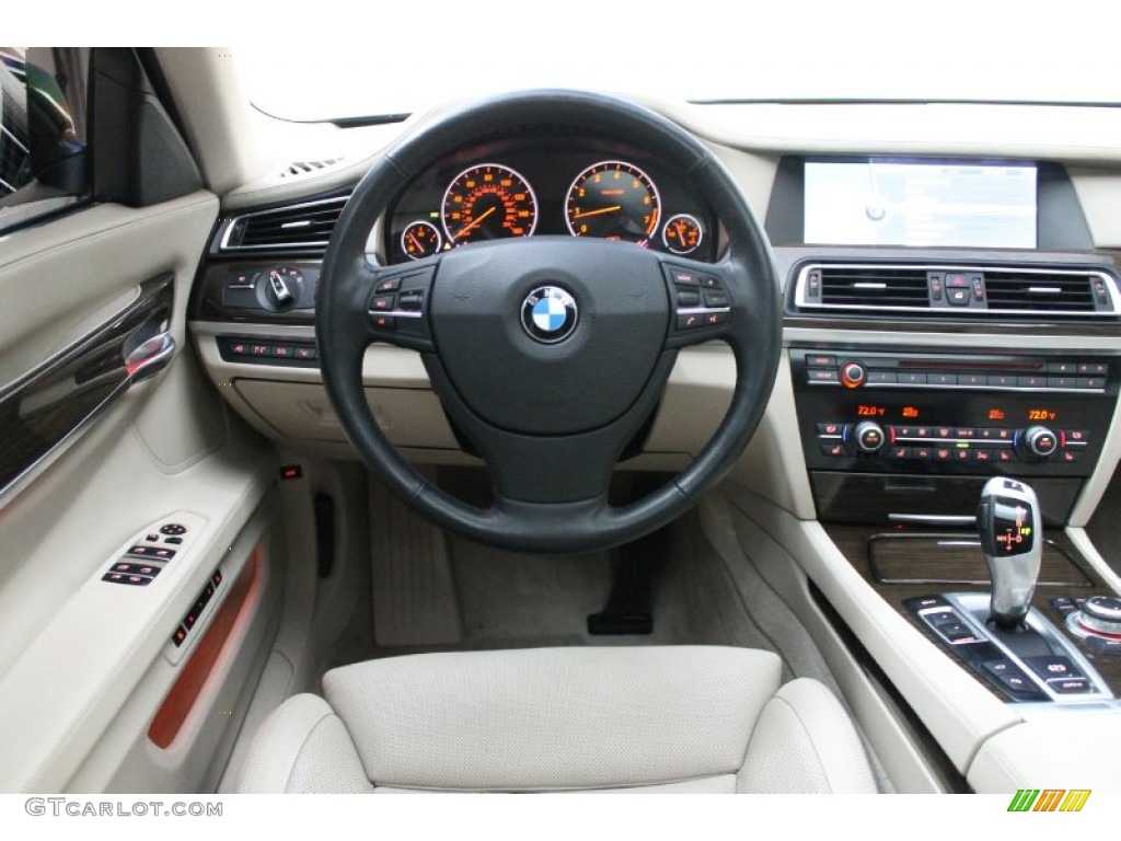 2009 BMW 7 Series 750Li Sedan Oyster Nappa Leather Dashboard Photo #79147836