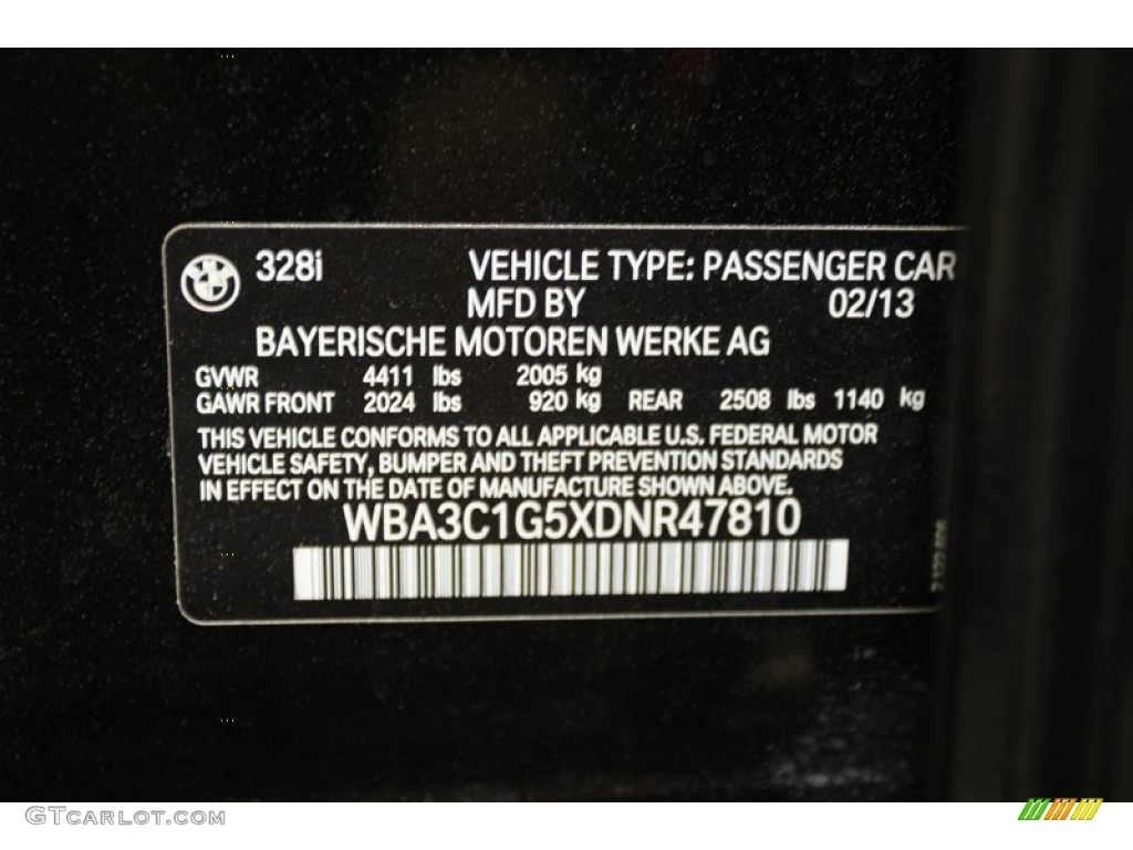 2013 3 Series 328i Sedan - Jet Black / Black photo #10