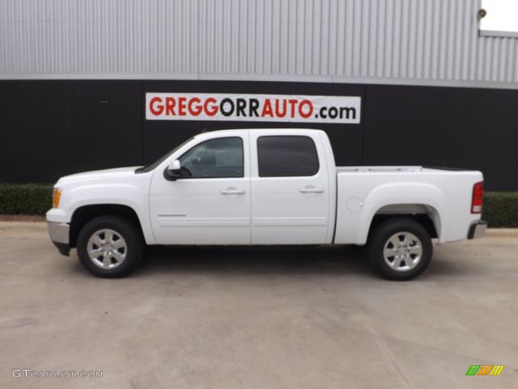 2013 Sierra 1500 SLT Crew Cab - Summit White / Light Titanium/Dark Titanium photo #3