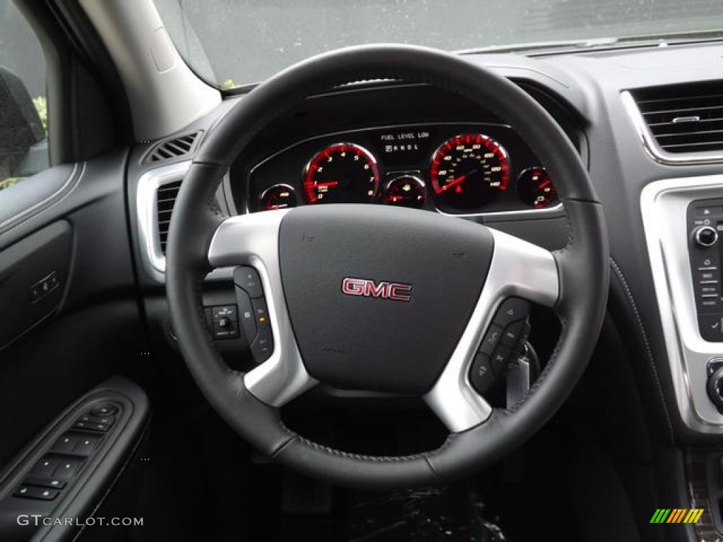 2013 GMC Acadia SLT Ebony Steering Wheel Photo #79150621