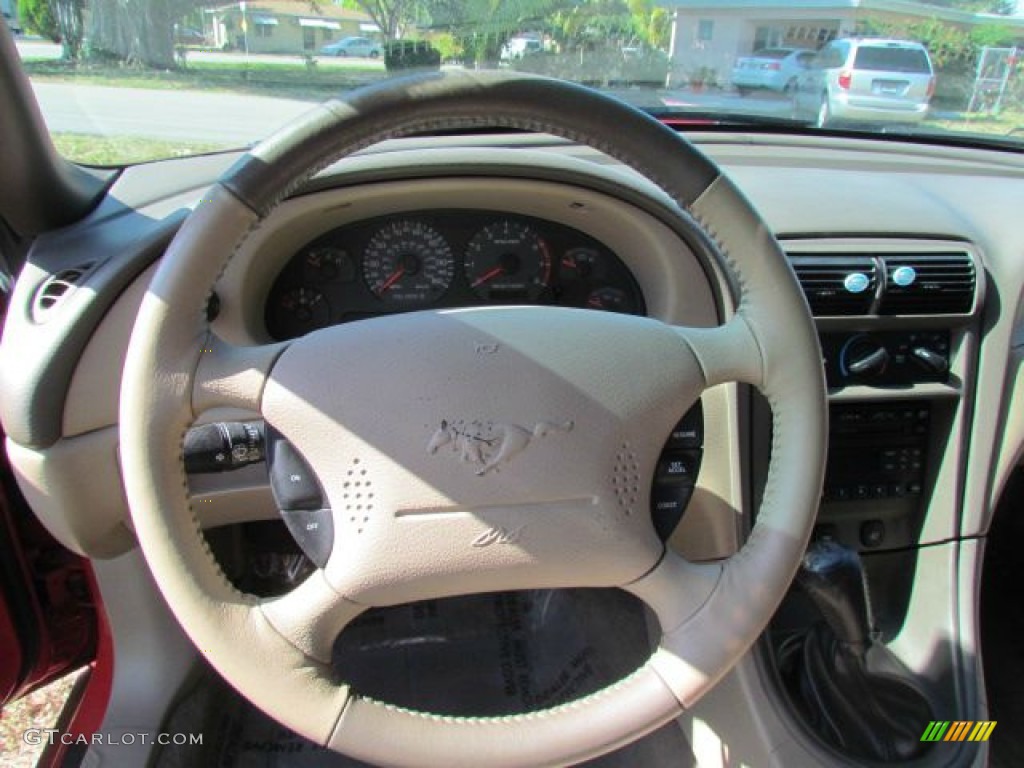2004 Ford Mustang GT Coupe Medium Parchment Steering Wheel Photo #79152573