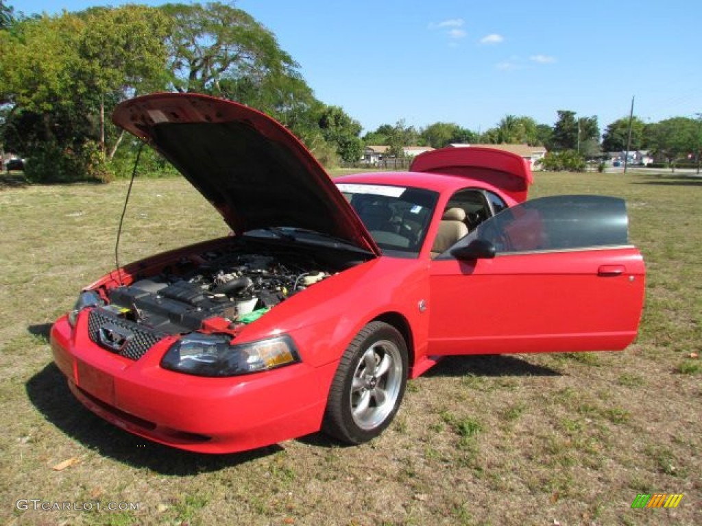 2004 Mustang GT Coupe - Torch Red / Medium Parchment photo #55