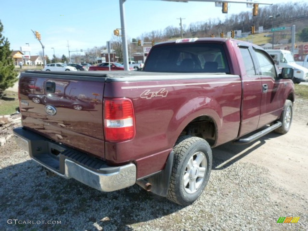 2004 F150 XLT SuperCab 4x4 - Dark Toreador Red Metallic / Tan photo #5