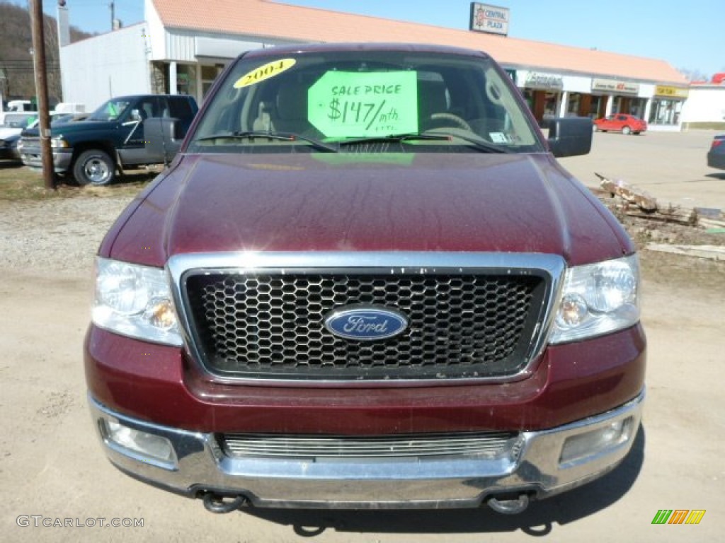 2004 F150 XLT SuperCab 4x4 - Dark Toreador Red Metallic / Tan photo #8