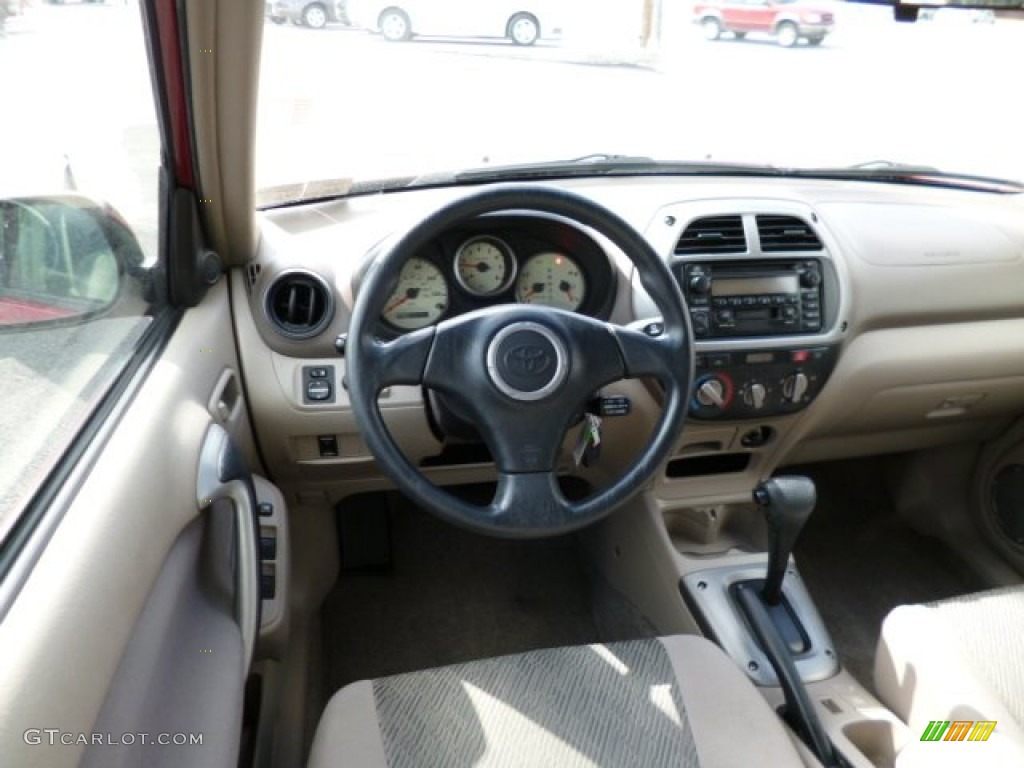 2002 RAV4 4WD - Impulse Red / Taupe photo #15
