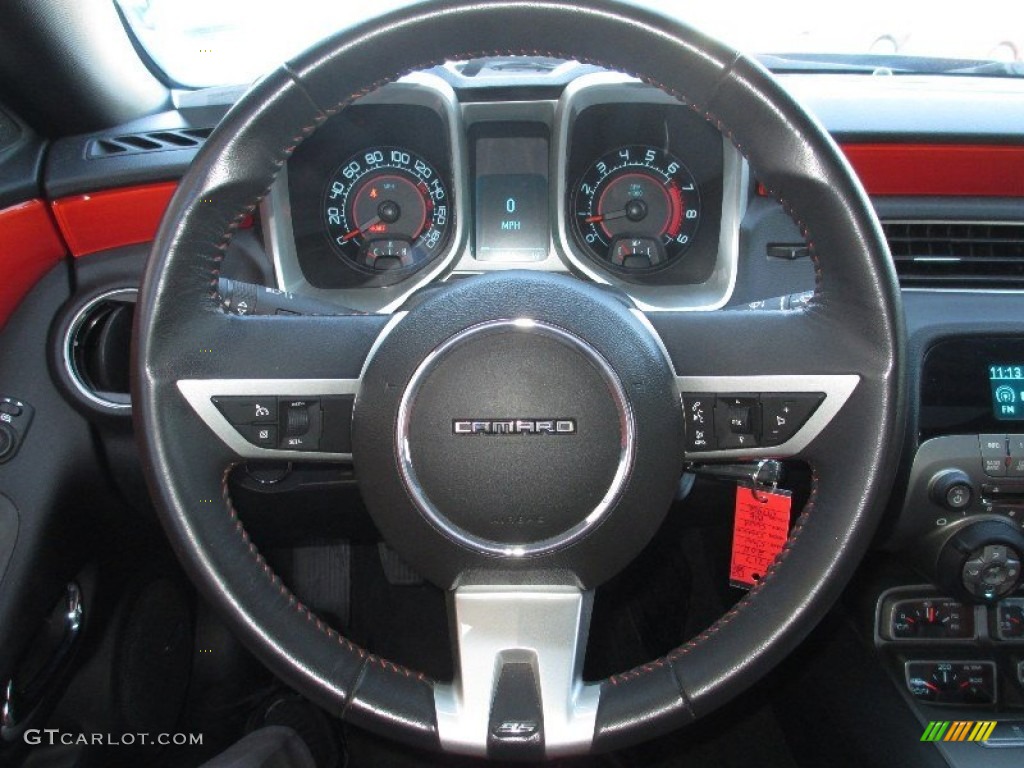 2011 Chevrolet Camaro SS/RS Coupe Inferno Orange/Black Steering Wheel Photo #79156821