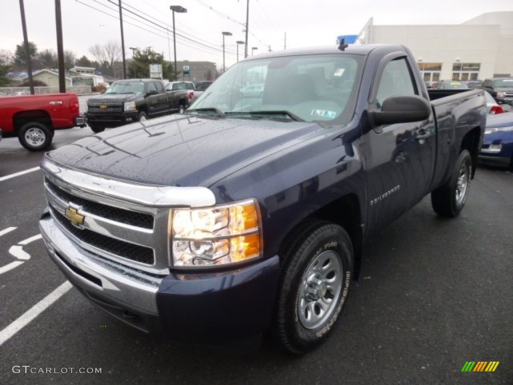 2009 Silverado 1500 LS Regular Cab 4x4 - Imperial Blue Metallic / Dark Titanium photo #3
