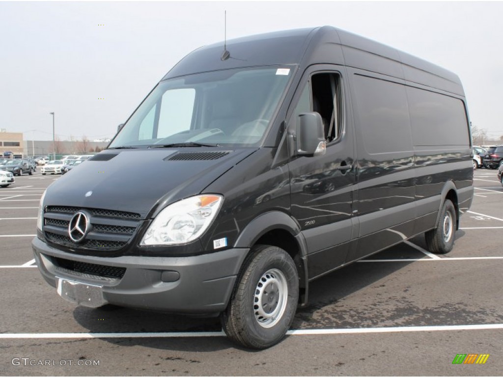 2013 Sprinter 2500 High Roof Cargo Van - Jet Black / Lima Black Fabric photo #1