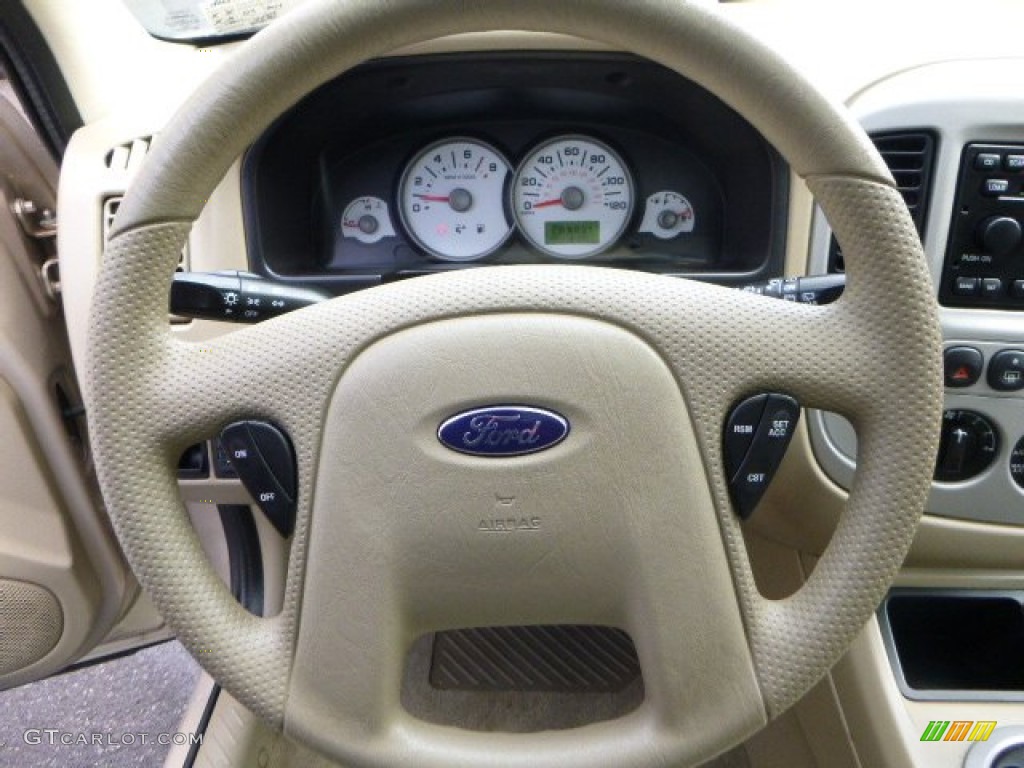 2007 Ford Escape XLT V6 4WD Medium/Dark Pebble Steering Wheel Photo #79165963