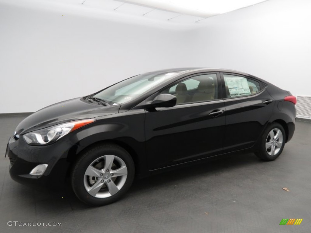 2013 Elantra GLS - Black / Beige photo #1