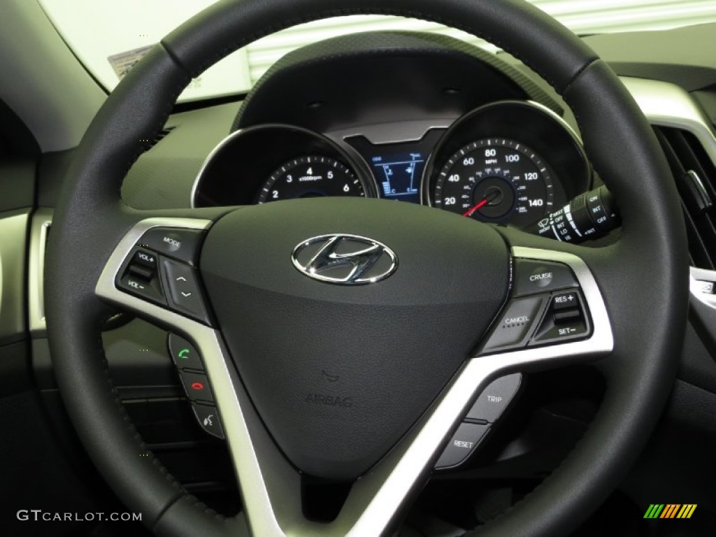 2013 Hyundai Veloster RE:MIX Edition Black Steering Wheel Photo #79166755
