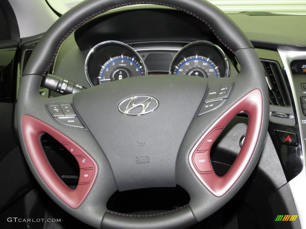 2013 Hyundai Sonata Limited Wine Steering Wheel Photo #79166912