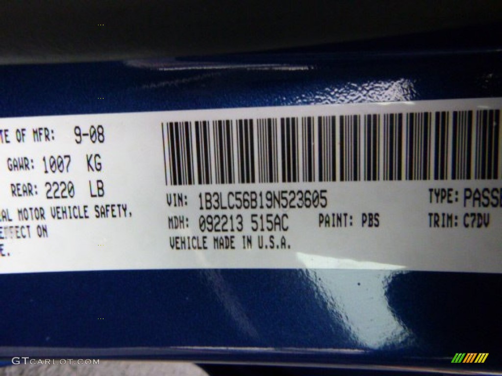 2009 Avenger SXT - Deep Water Blue Pearl / Dark Slate Gray photo #19