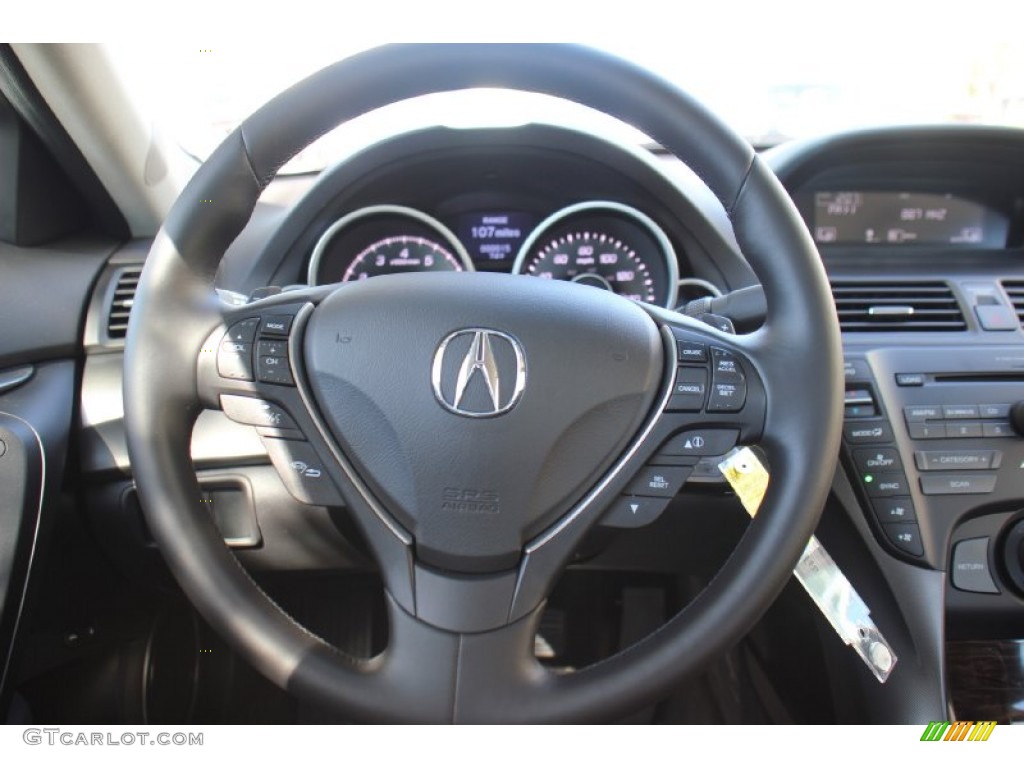 2013 Acura TL SH-AWD Ebony Steering Wheel Photo #79172255