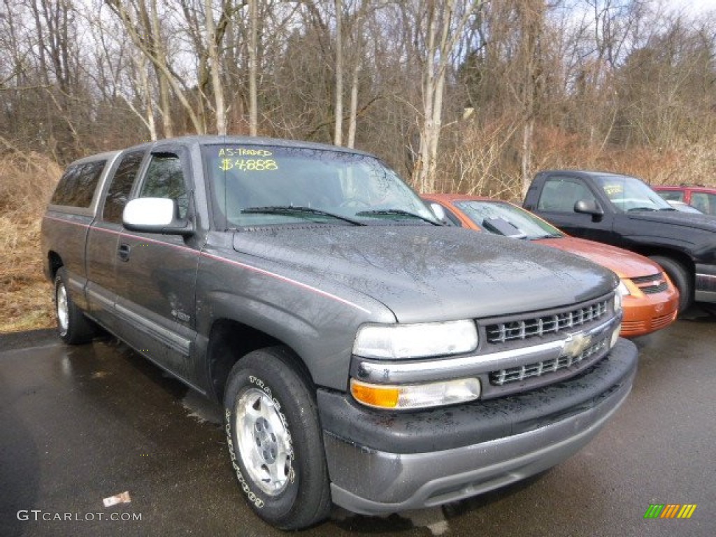 2001 Silverado 1500 LS Extended Cab - Medium Charcoal Gray Metallic / Graphite photo #1