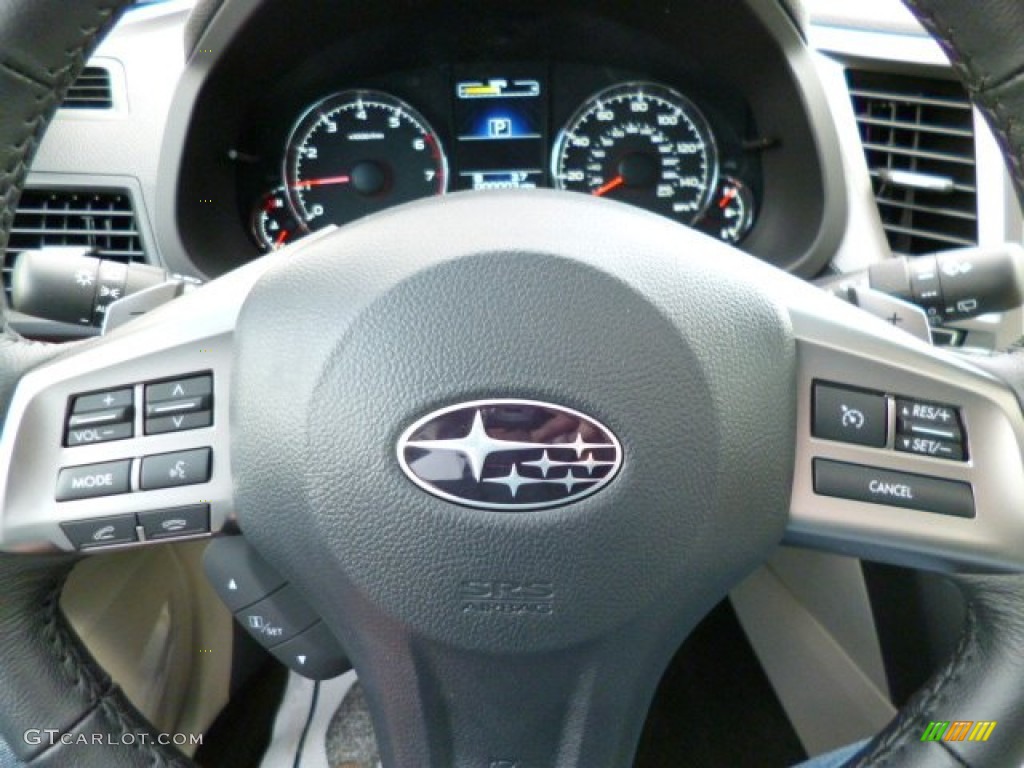 2013 Subaru Outback 2.5i Limited Warm Ivory Leather Steering Wheel Photo #79173050