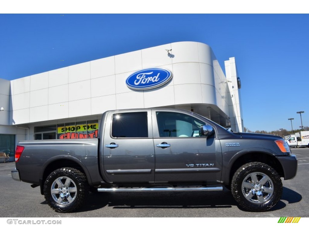 Smoke Metallic 2010 Nissan Titan SE Heavy Metal Chrome Edition Crew Cab 4x4 Exterior Photo #79174625