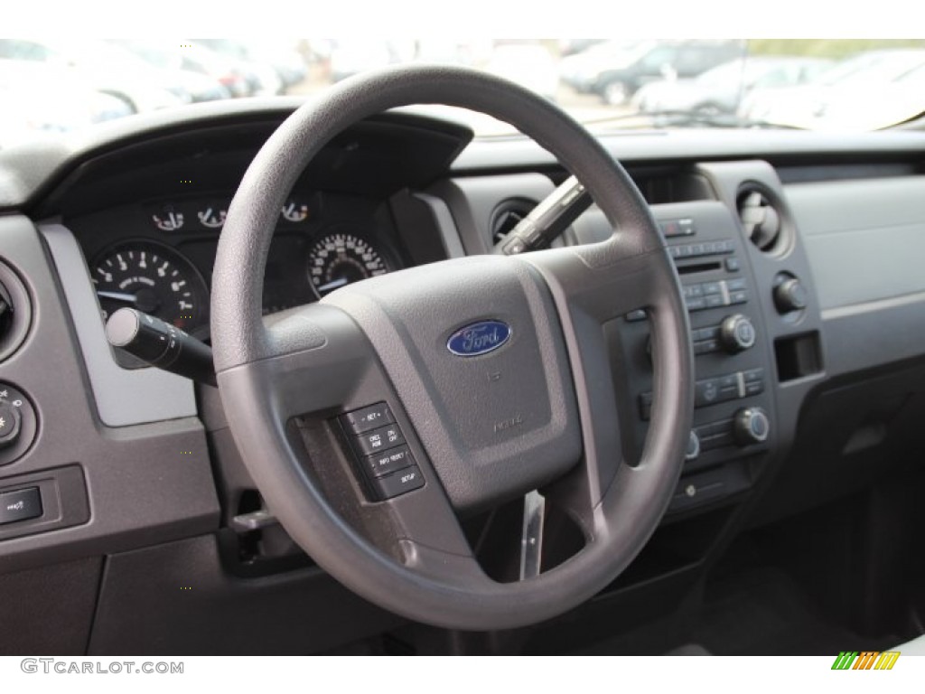 2011 Ford F150 XL Regular Cab Steel Gray Steering Wheel Photo #79175137