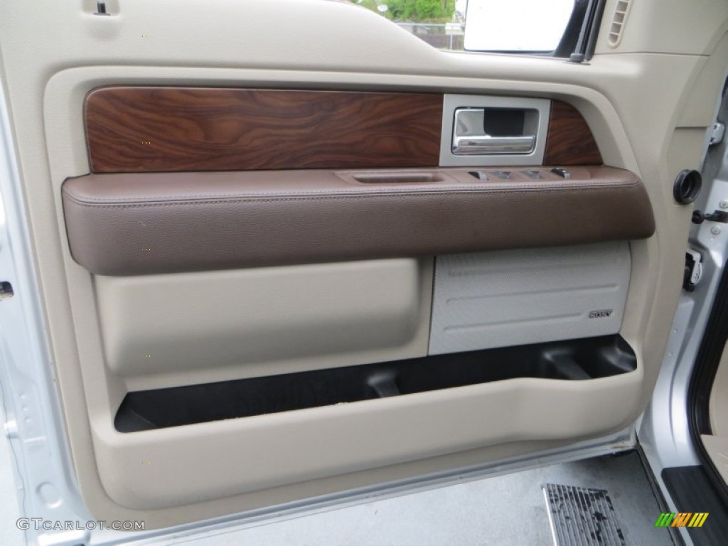 2009 Ford F150 Platinum SuperCrew 4x4 Medium Stone Leather/Sienna Brown Door Panel Photo #79177977