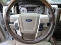 Medium Stone Leather/Sienna Brown 2009 Ford F150 Platinum SuperCrew 4x4 Steering Wheel